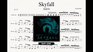 Adele - Skyfall 🐳🐳🐳 🐳 ( Drum Score Sheet Lessons Tutorial )