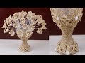 Plastic Bottle Flower Vase Craft - jute Flower - Home Decor Idea - jute ka Guldasta Banane ka Tarika