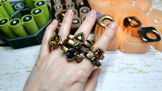 A simple ring with Cubic Zirconia crystals. How to make.