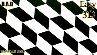 optical illusion 3D wall design new ideas || 3d wall painting || 3d wall drow painting