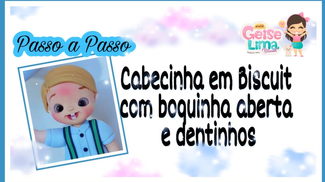 Cabeça em Biscuit com boquinha aberta e dentinhos