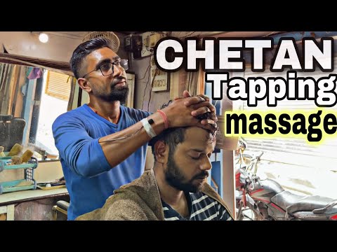 Head massage by Chetan barber (Tapping & Cracking) massage therapist at rode side barber shop