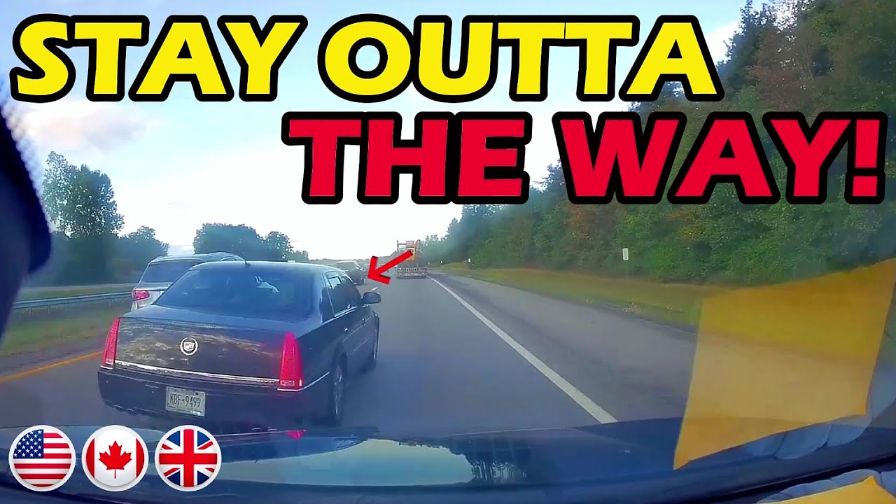 DRIVER NEARLY GETS WIPED OUT BY LAST SECOND CUT - YouTube