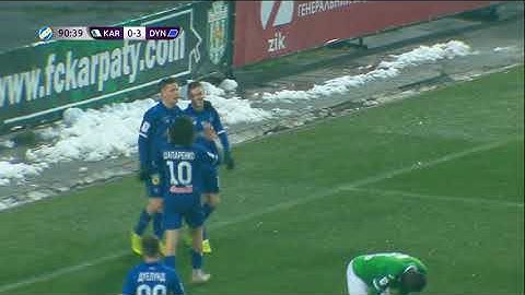 УПЛ 2018/19. «Карпати» – «Динамо» – 0:4. Гол! Циганков оформлює хет-трик! (90+1 хв.)