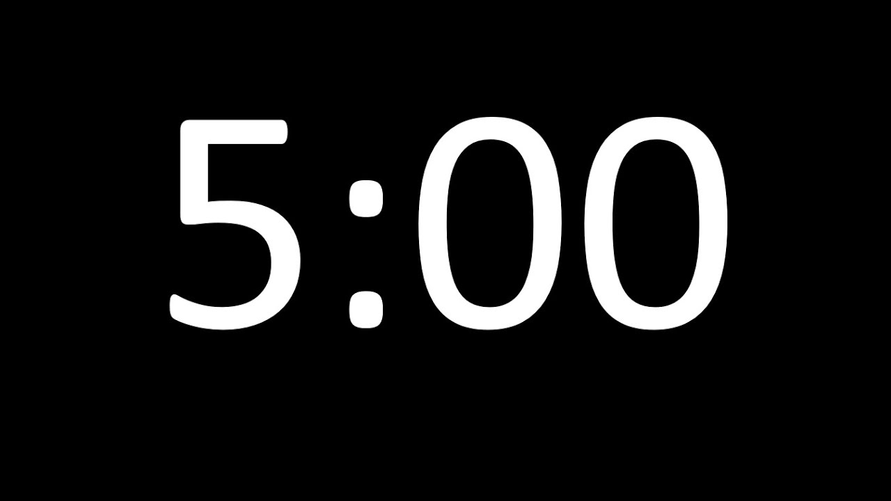 5 Minute Timer White and Black for the Classroom or Home - YouTube