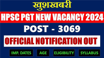Haryana PGT Vacancy 2024 | HPSC PGT Qualification, Age Limit, Syllabus, Selection Process, Salary