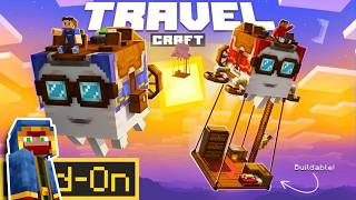 Build FLYING BASES! TravelCraft Addon Review + Showcase-