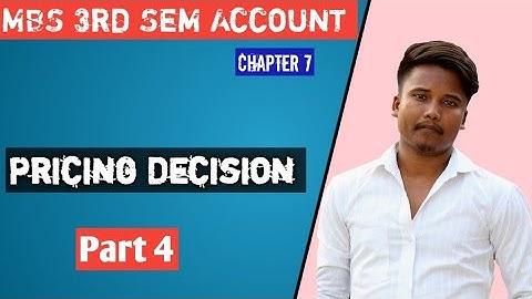 Pricing Decision MBS 3rd Sem || Transfer Pricing Related Problem ||
