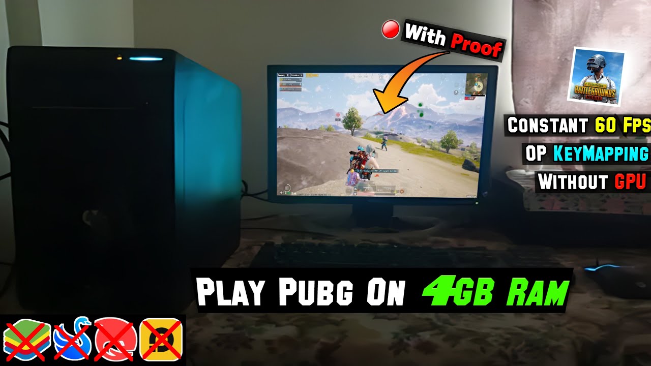 How To Play PUBG Mobile In 4GB Ram PC Without Gameloop & TGB