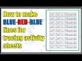 HOW TO MAKE BLUE-RED-BLUE LINES FOR TRACING ACTIVITY SHEETS (MS Excel/MS Word)