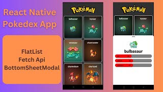 React Native Pokedex App Using FlatList, FetchApi, BottomSheetModal