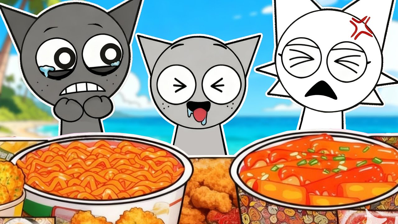 Seaside Food Party: Spicy Ramen & Hilarious Moments 🍜🌊 | Sprunki & Incredibox Bring the Laughs! 😂