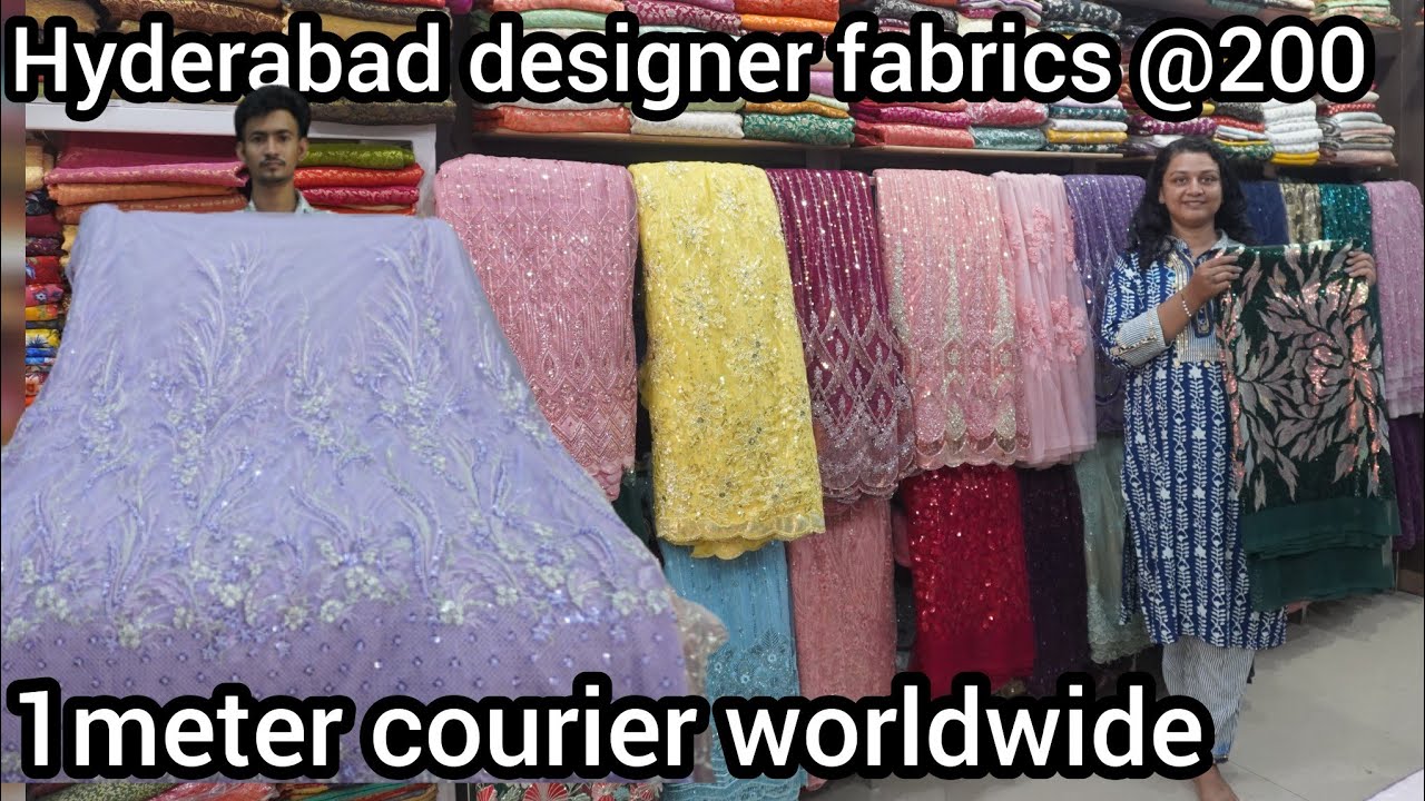 Hyderabad celebrity designer Fabrics Latest trending collection / 1meter courier worldwide