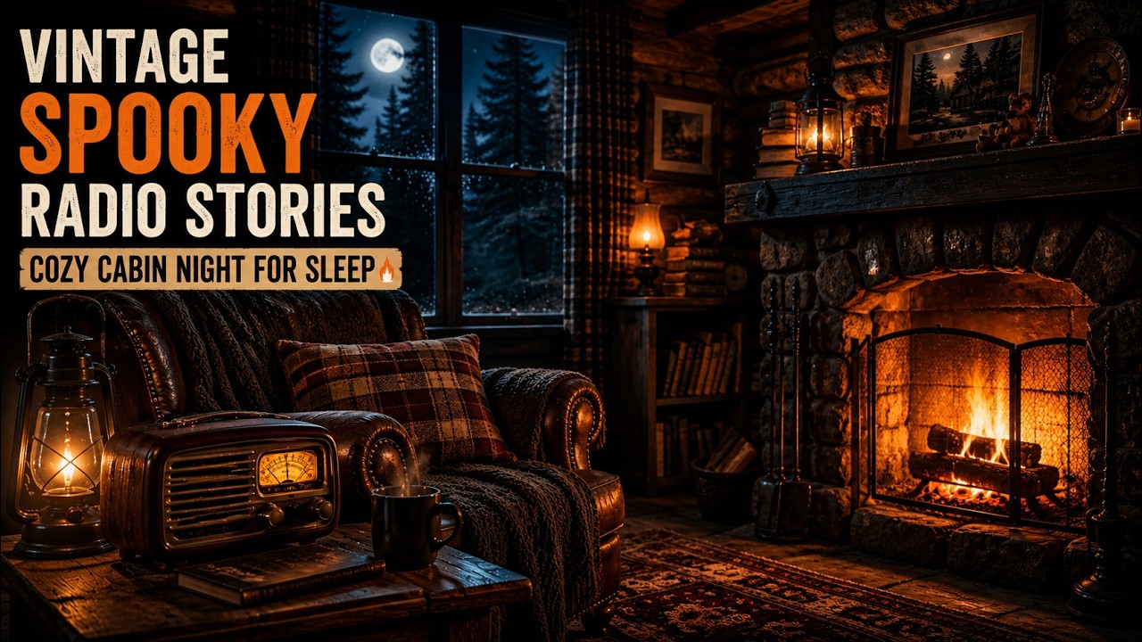 Vintage Spooky Radio Stories | Cozy Cabin Night for Sleep 🔥