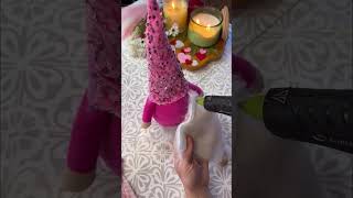 DIY valentine craft. Gnome dollar tree hack #diycraft #gnome #valentine #galentines #tutorial