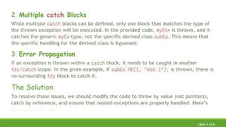 Understanding throw in C+ +  Exception Handling: How to Catch Derived Classes