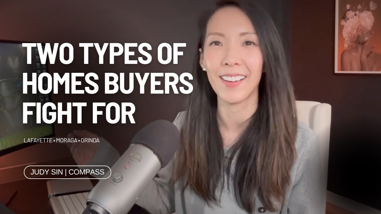 Lamorinda Realtor Judy Sin explaining the two types of homes that receive multiple offers in Lafayette Moraga and Orinda real estate market