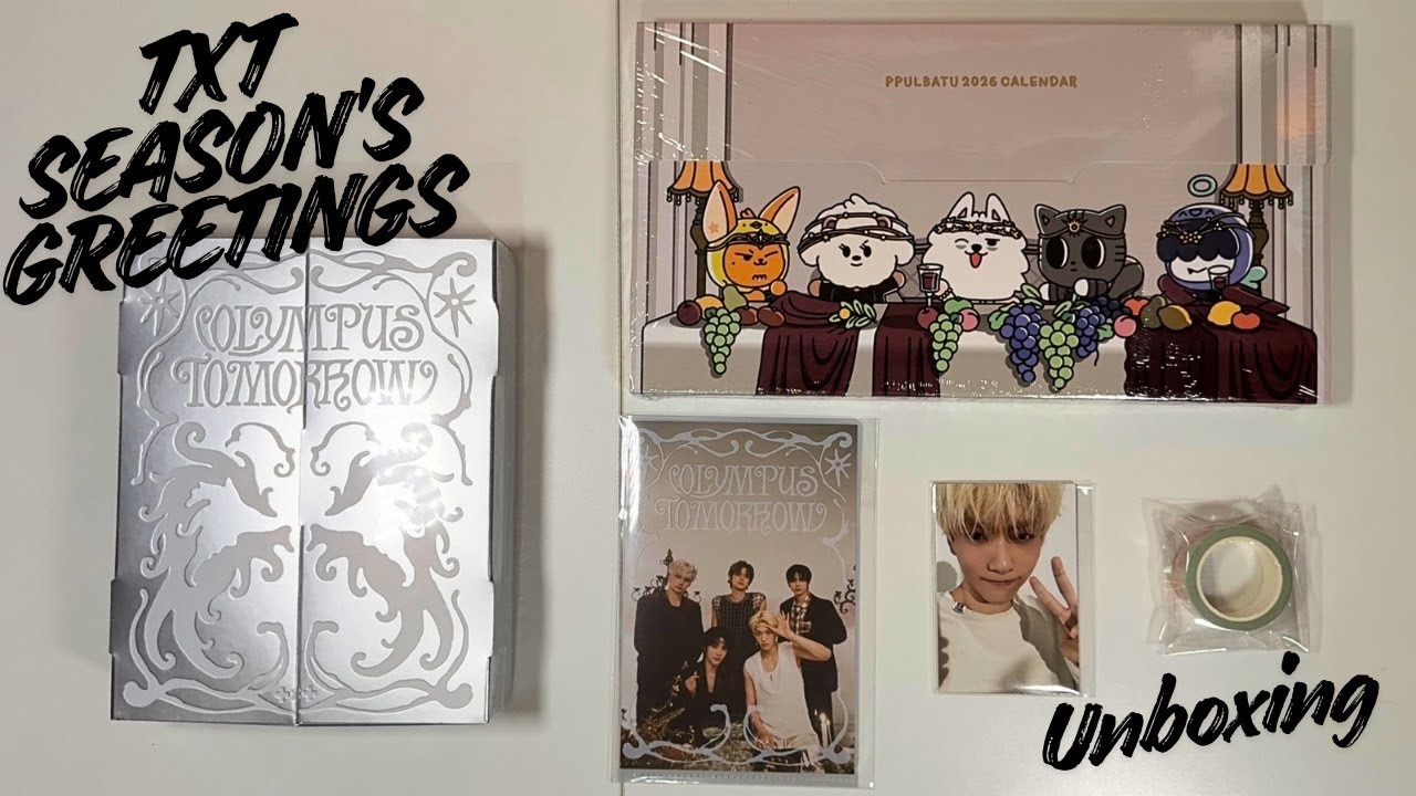 Распаковка: TXT 2026 Сезонные поздравления Календарь Olympus Tomorrow и Ppulbatu