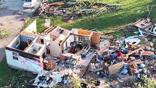Aerial footage shows MASSIVE tornado destruction in Streator, Illinois