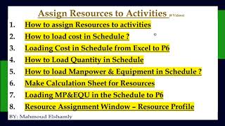 مقتطفات من كورس PCP : How to assign Resources to Activities 