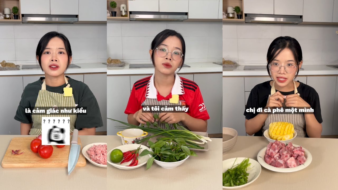 Vào bếp nấu bún thịt băm，sườn rim dứa，bánh paparoti lười cùng Ely