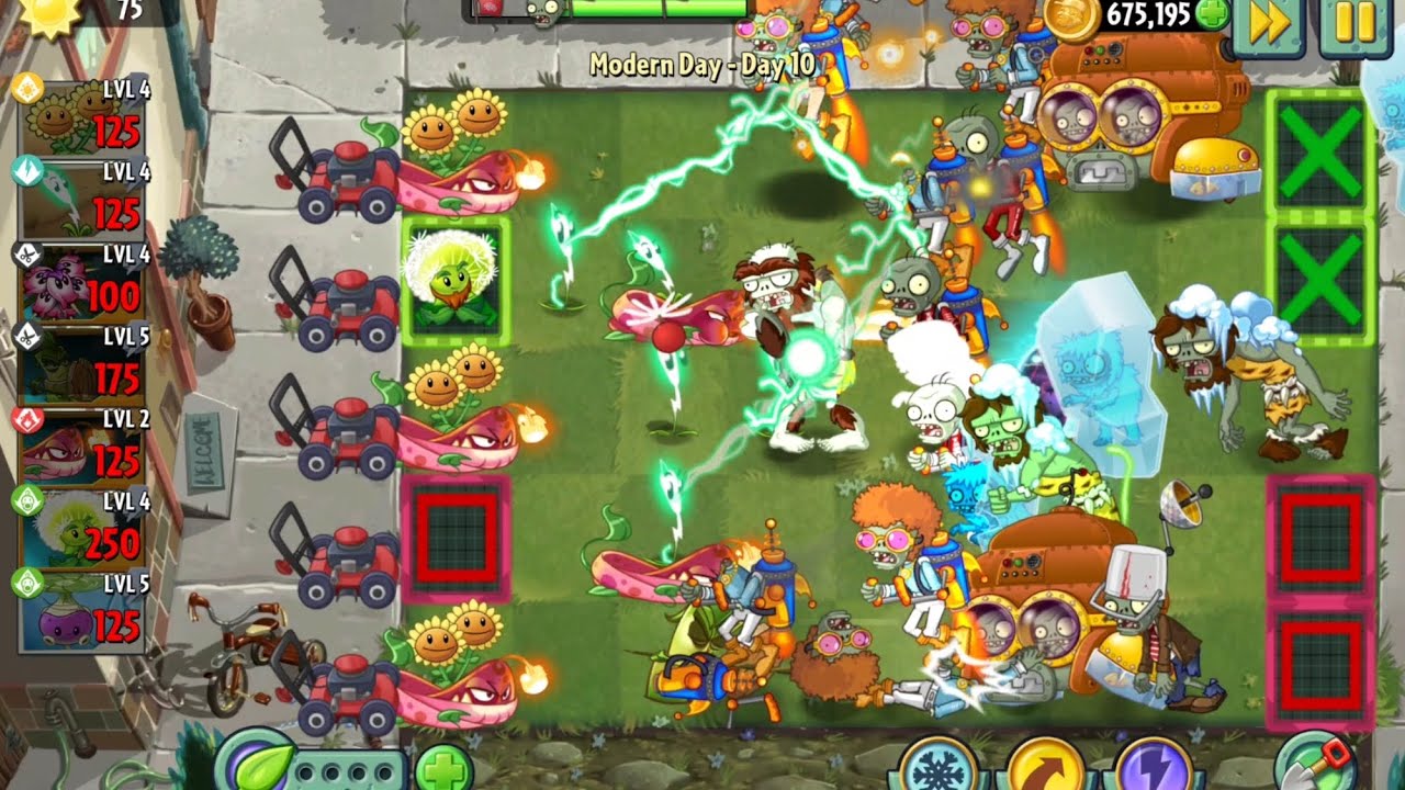 Plants vs Zombies 2 Modern day 10 พืชปะทะซอมบี้ 2 Modern ด่านที่ 10 # ...