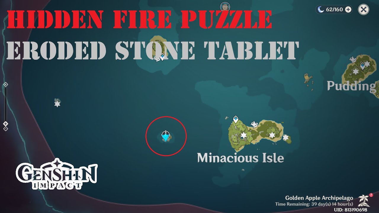 Isolated Island With Chests Hidden Fire Puzzle With Eroded Stone Tablet Genshin Impact Youtube