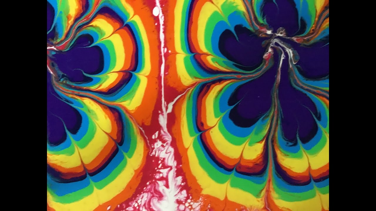 (203) 3 Bottle Bottom Pour Rainbow Request Acrylic Pouring YouTube