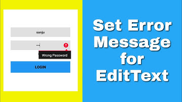 Set Error for the EditText