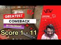 Greatest Comeback in Valorant History 🥵❤️ | 1 - 11 | 😰🗿 #valorant