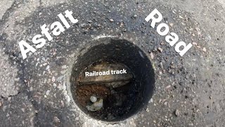 They marked a 4” gas line in the road, we found a railroad track