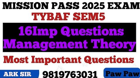  MANAGEMENT Application|TYBAF Sem5|2025 Syllabus Imp QUESTION| MUMBAI UNIVERSITY Exam|ARK sir