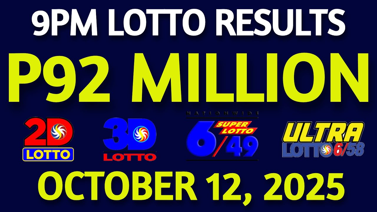 Lotto Result Today 9pm draw October 12, 2025 Sunday PCSO