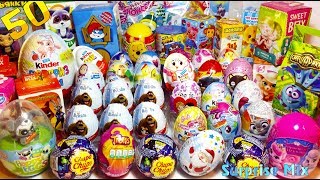 50 СЮРПРИЗОВ Unboxing 50 Kinder Surprises - Пони MLP Фиксики ТРОЛЛИ Барби ДИСНЕЙ Принцессы СВИТ БОКС