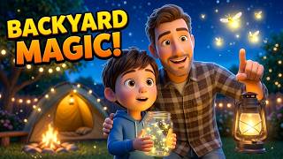 Camping with Dad🔦✨ |Fireflies and Backyard ✨🦋Glow Glow Glow ✨|Nursery Rhymes&kids song