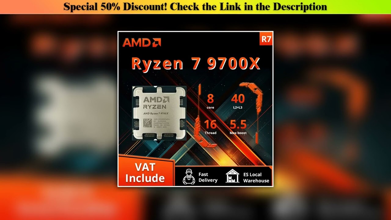 Deal Nuevo procesador AMD Ryzen 7 9700X 5,5 GHz 8 núcleos 16 hilos 40 MB de caché de juego 4NM TDP•