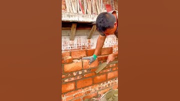 The Process of Laying Red Bricks with Neat and Precise Techniques #shorts