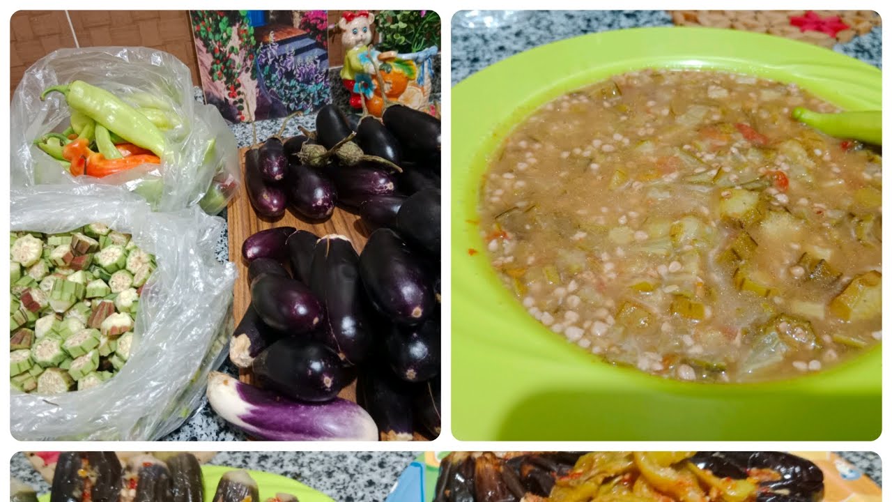 طريقة البامية الويكا الصعيدي مع بتنجان مخلل اكله تفكرك بايام زمان 👍 الله المستعان 🤲