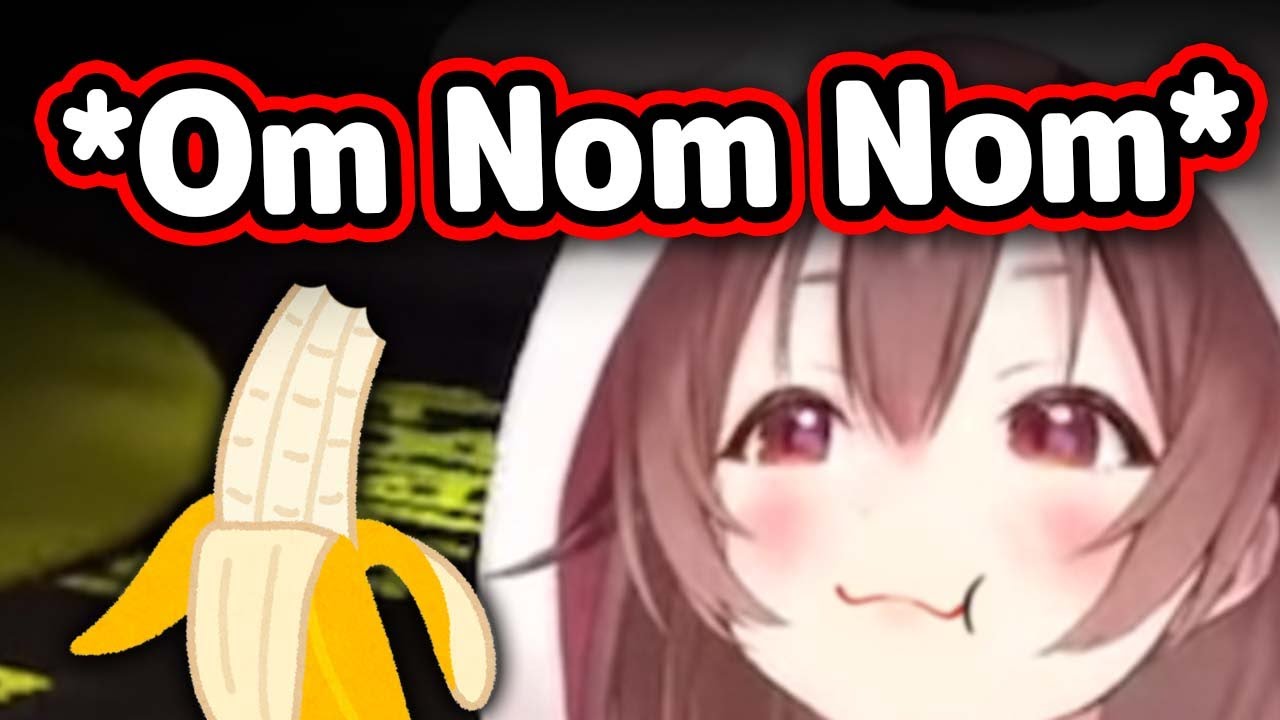 Korone Starts Eating a Banana During Stream and The Girls Start Making Cute Banana Noises【Hololive】