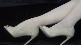 Woman With Red Toenails Modeling Nylon Stocking Boots Camera2 Version