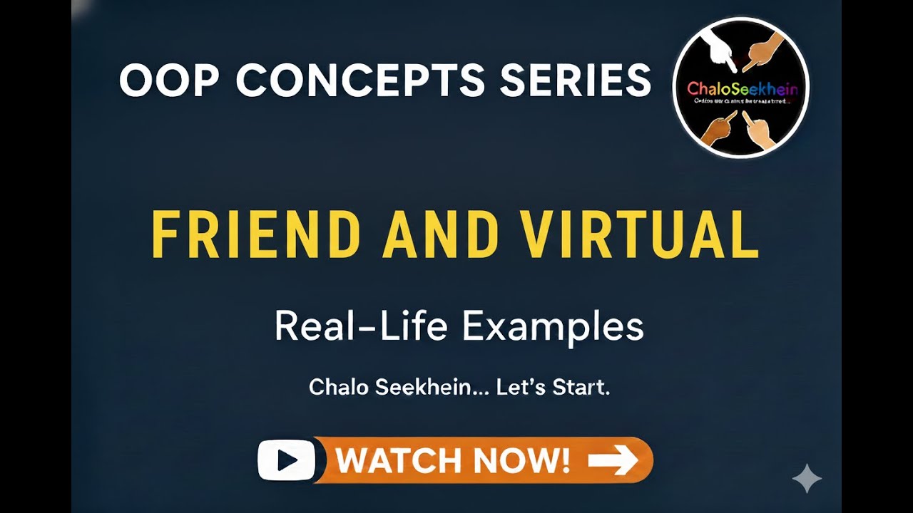 Virtual Function, Pure Virtual Function & Friend Function in C++ , OOP  (SIMPLEST WAY)🤔