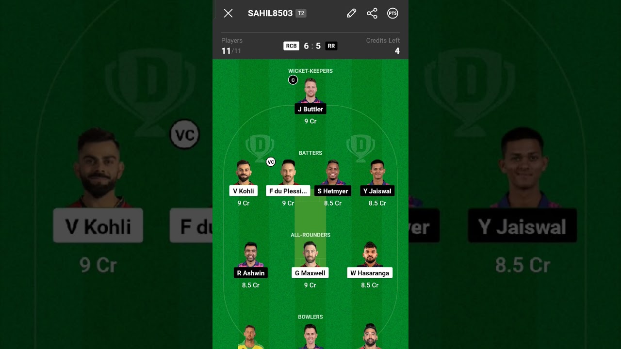 RCB VS RR Dream11 Prediction|RCB vs RR Dream11|RCB vs RR Dream11 Team 