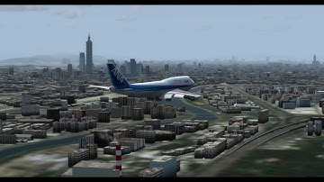[Prepar3D v4] | PMDG 747-400D | All Nippon Airways | Taipei RCSS Landing  (With Amazing Scenery)