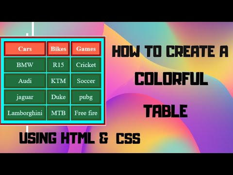 HOW TO CREATE A COLOR CHANGING TABLE | USING HTML & CSS