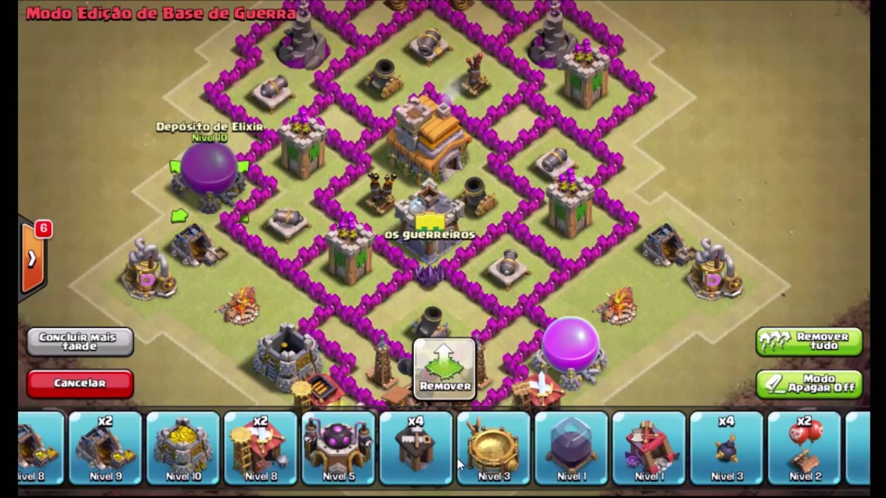 Clash Of Clans Layout De Guerra Pra Cv 7 Sem Rei Barbaro Youtube