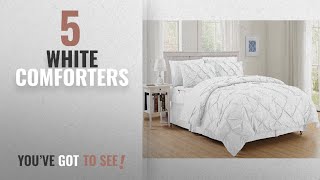 Top 10 White Comforters  [2018]: Luxury Best, Softest, Coziest 8-PIECE Bed-in-a-Bag Comforter Set