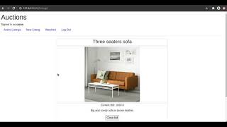 CS50’s Web Programming with Python and JavaScript - Project 2: Commerce