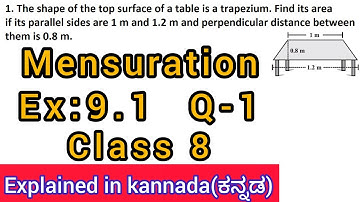the shape of the top surface of a table is a trapezium find its area if its parallel sides are 1m