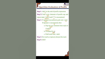 Algorithm to evaluate postfix expression #csegurushorts #postfix #shortsvideo #shortsfeed #shorts