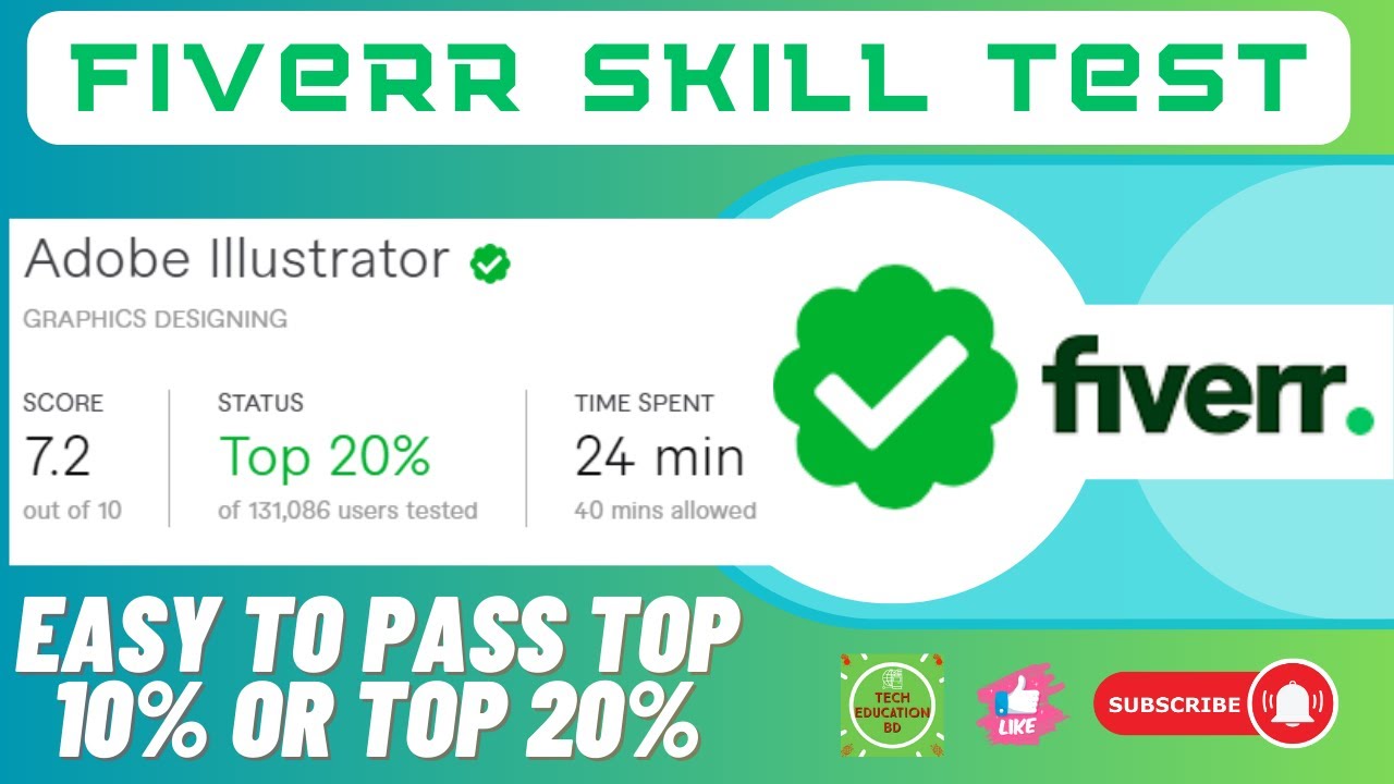 Fiverr Skill Test | Adobe Illustrator | Easy to Pass | 